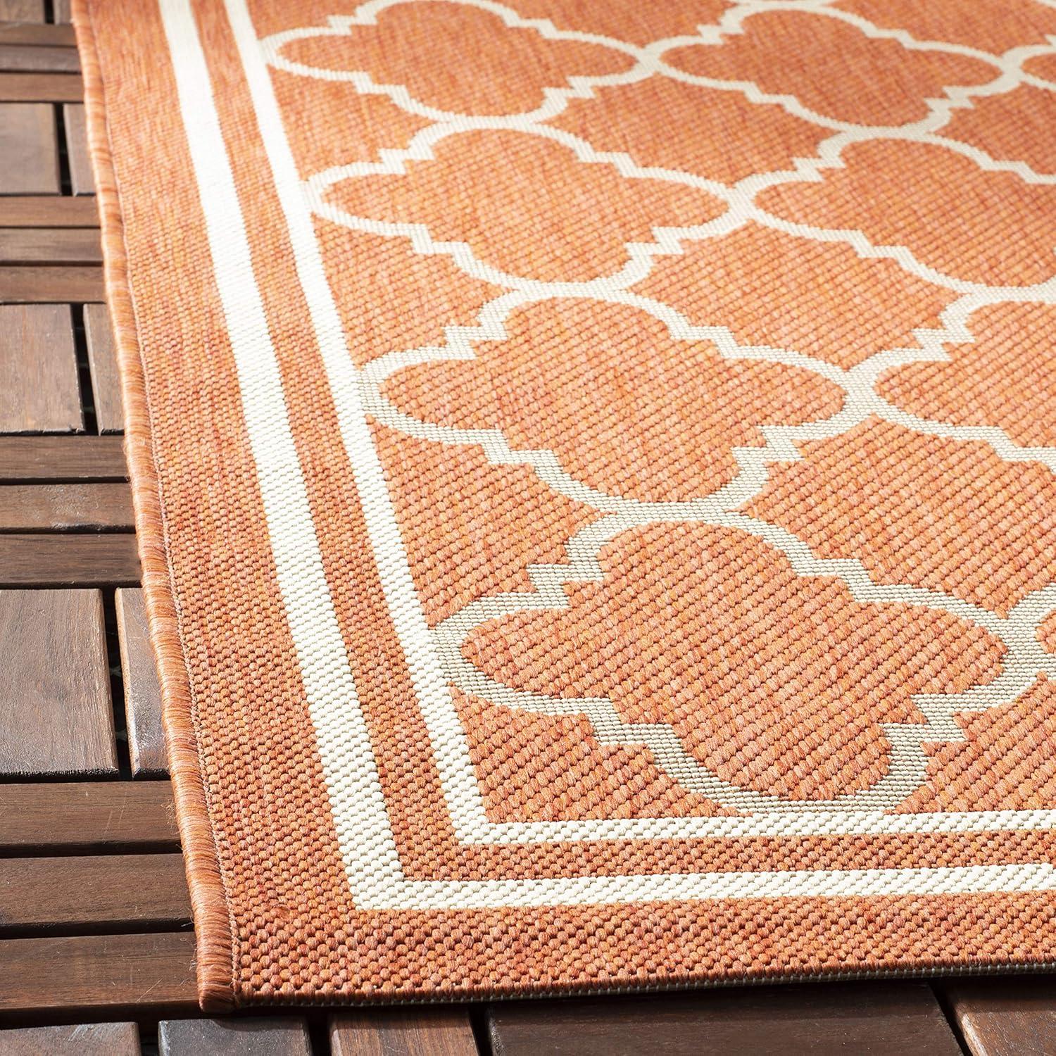 image:imageSAFAVIEH Courtyard Collection 8 x 11 NavyBeige CY6918 Trellis Indoor Outdoor Splashproof Easy Scrubbing Patio Backyard Mudroom Area RugRedBone