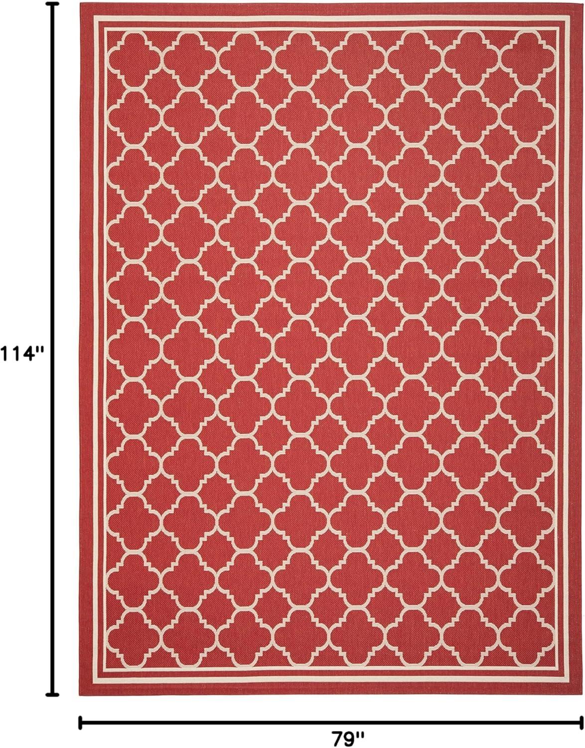 image:imageSAFAVIEH Courtyard Collection 8 x 11 NavyBeige CY6918 Trellis Indoor Outdoor Splashproof Easy Scrubbing Patio Backyard Mudroom Area RugRedBone
