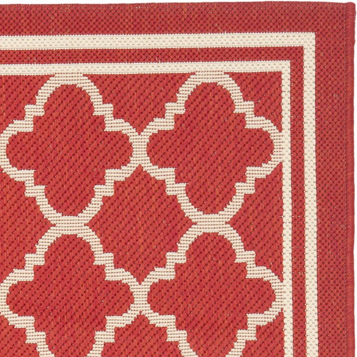 image:imageSAFAVIEH Courtyard Collection 8 x 11 NavyBeige CY6918 Trellis Indoor Outdoor Splashproof Easy Scrubbing Patio Backyard Mudroom Area RugRedBone