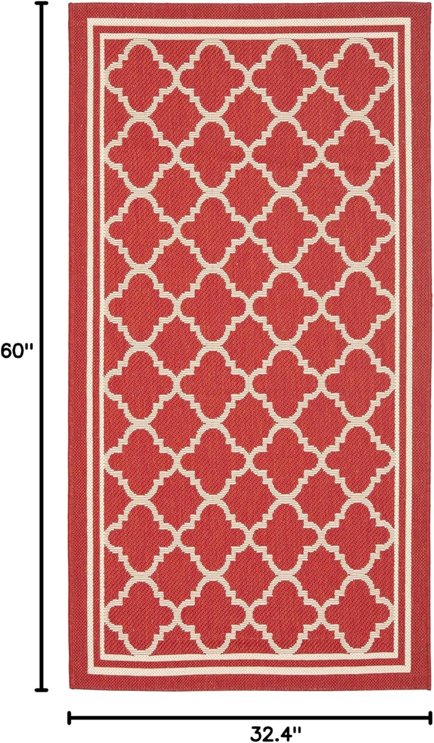 image:imageSAFAVIEH Courtyard Collection 8 x 11 NavyBeige CY6918 Trellis Indoor Outdoor Splashproof Easy Scrubbing Patio Backyard Mudroom Area RugRedBone