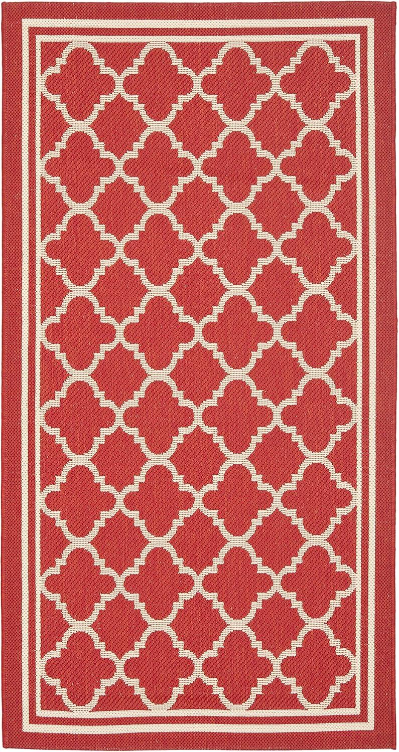 image:imageSAFAVIEH Courtyard Collection 8 x 11 NavyBeige CY6918 Trellis Indoor Outdoor Splashproof Easy Scrubbing Patio Backyard Mudroom Area RugRedBone