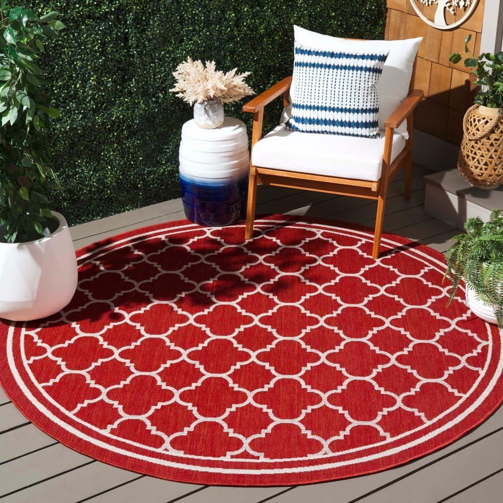 image:imageSAFAVIEH Courtyard Collection 8 x 11 NavyBeige CY6918 Trellis Indoor Outdoor Splashproof Easy Scrubbing Patio Backyard Mudroom Area RugRedBone