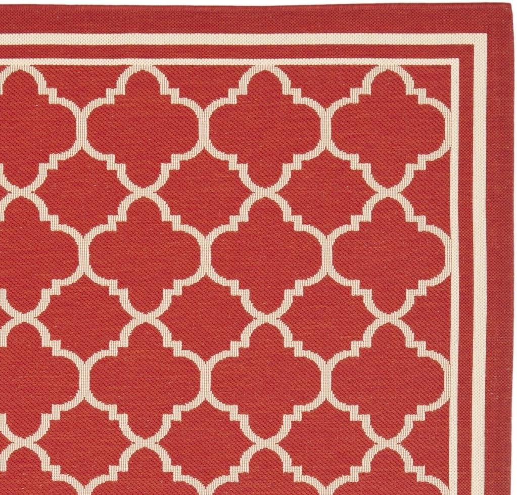image:imageSAFAVIEH Courtyard Collection 8 x 11 NavyBeige CY6918 Trellis Indoor Outdoor Splashproof Easy Scrubbing Patio Backyard Mudroom Area RugRedBone
