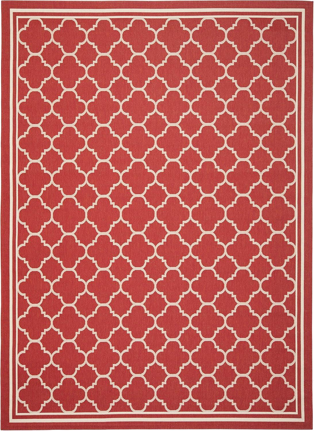 image:imageSAFAVIEH Courtyard Collection 8 x 11 NavyBeige CY6918 Trellis Indoor Outdoor Splashproof Easy Scrubbing Patio Backyard Mudroom Area RugRedBone