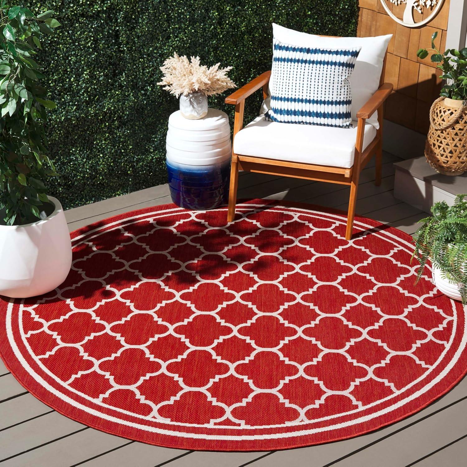 image:imageSAFAVIEH Courtyard Collection 8 x 11 NavyBeige CY6918 Trellis Indoor Outdoor Splashproof Easy Scrubbing Patio Backyard Mudroom Area RugRedBone