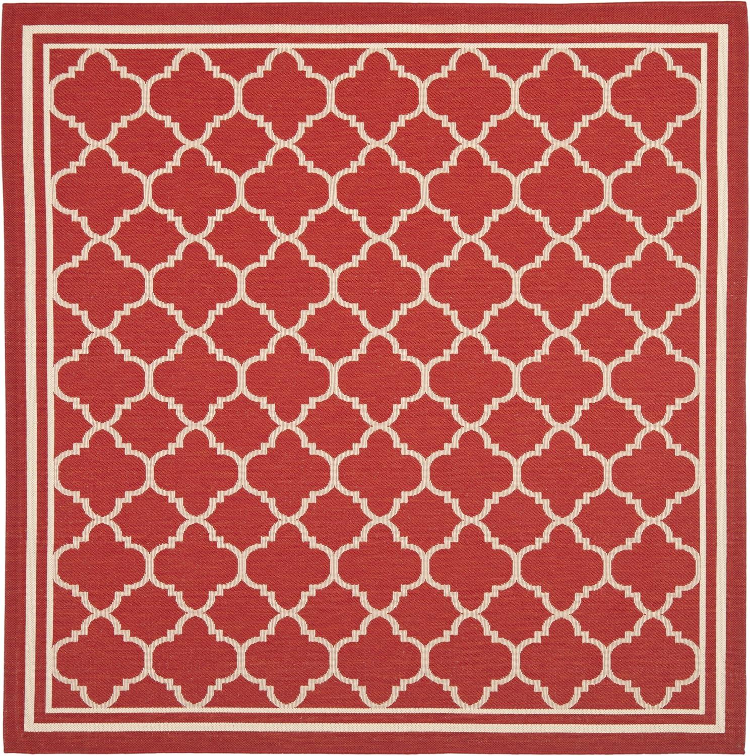 image:imageSAFAVIEH Courtyard Collection 8 x 11 NavyBeige CY6918 Trellis Indoor Outdoor Splashproof Easy Scrubbing Patio Backyard Mudroom Area RugRedBone