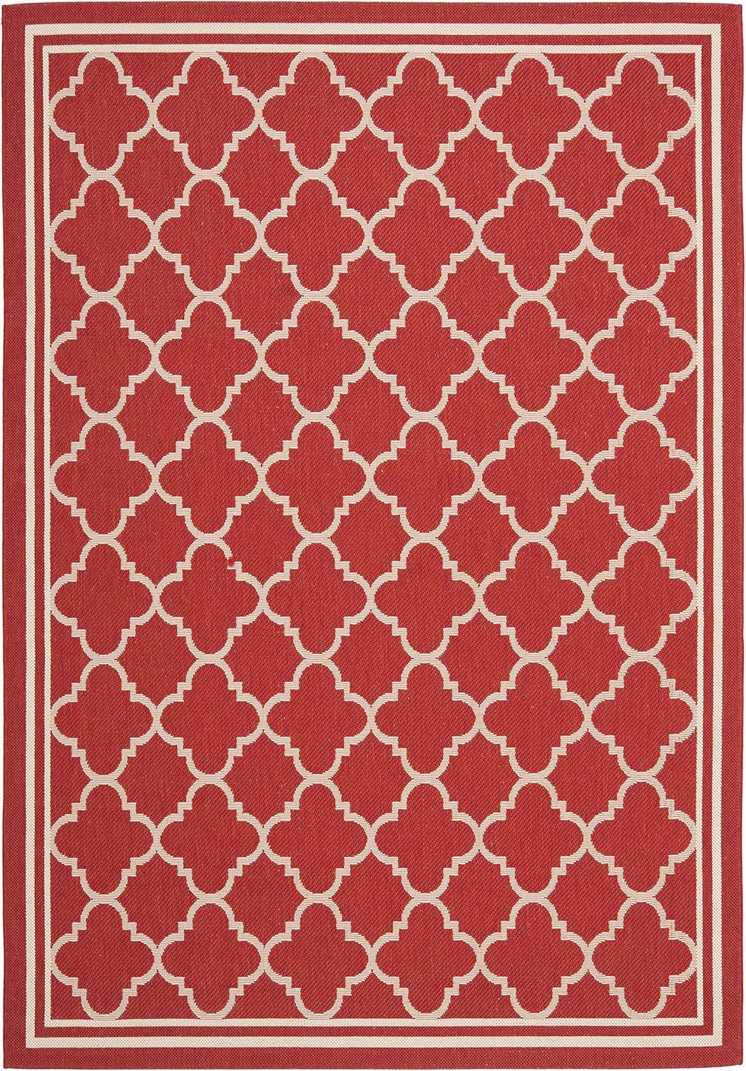 image:imageSAFAVIEH Courtyard Collection 8 x 11 NavyBeige CY6918 Trellis Indoor Outdoor Splashproof Easy Scrubbing Patio Backyard Mudroom Area RugRedBone