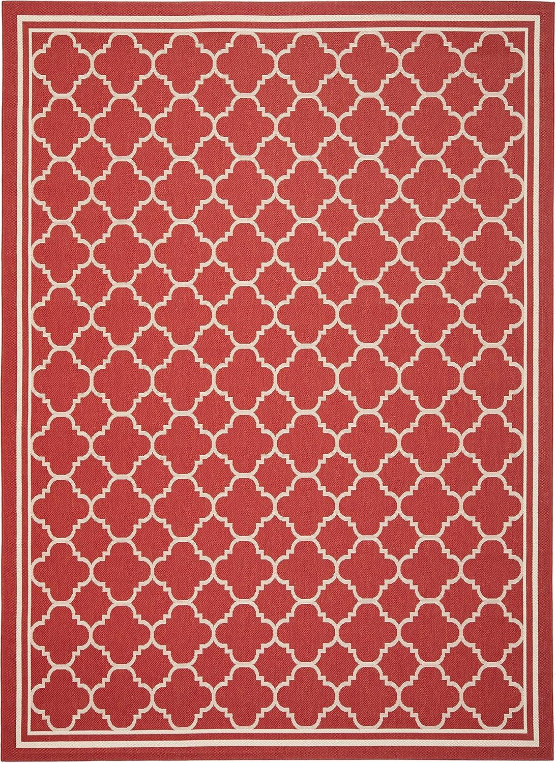 image:imageSAFAVIEH Courtyard Collection 8 x 11 NavyBeige CY6918 Trellis Indoor Outdoor Splashproof Easy Scrubbing Patio Backyard Mudroom Area RugRedBone