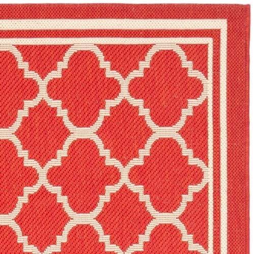 image:imageSAFAVIEH Courtyard Collection 8 x 11 NavyBeige CY6918 Trellis Indoor Outdoor Splashproof Easy Scrubbing Patio Backyard Mudroom Area RugRedBone