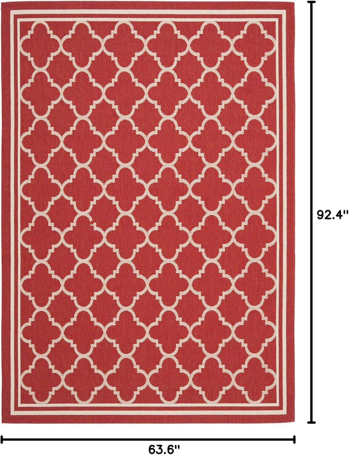 image:imageSAFAVIEH Courtyard Collection 8 x 11 NavyBeige CY6918 Trellis Indoor Outdoor Splashproof Easy Scrubbing Patio Backyard Mudroom Area RugRedBone