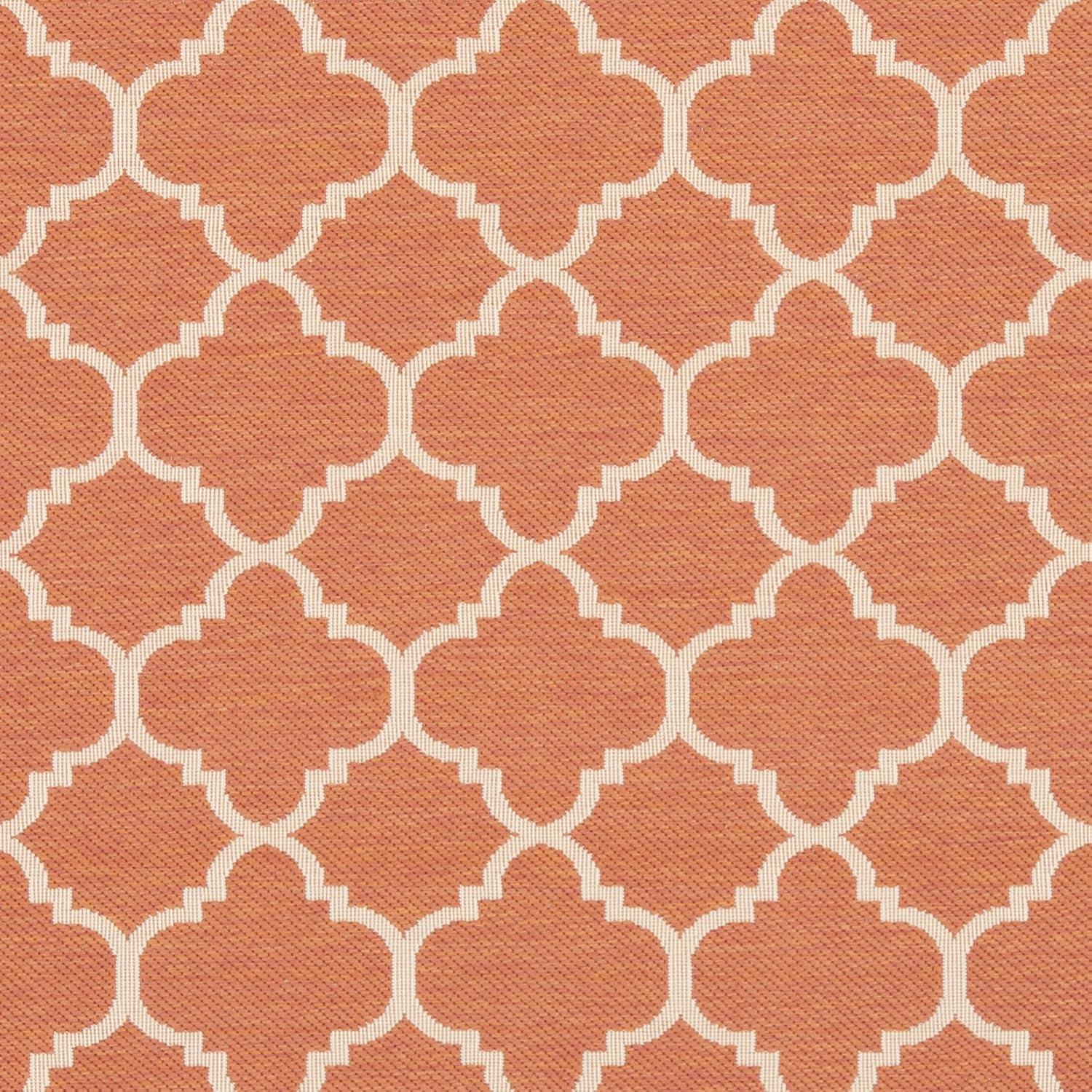 image:imageSAFAVIEH Courtyard Collection 8 x 11 NavyBeige CY6918 Trellis Indoor Outdoor Splashproof Easy Scrubbing Patio Backyard Mudroom Area RugTerracottaBone