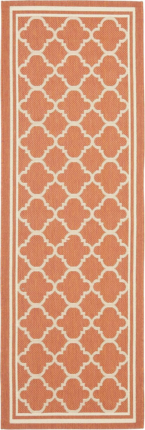 image:imageSAFAVIEH Courtyard Collection 8 x 11 NavyBeige CY6918 Trellis Indoor Outdoor Splashproof Easy Scrubbing Patio Backyard Mudroom Area RugTerracottaBone