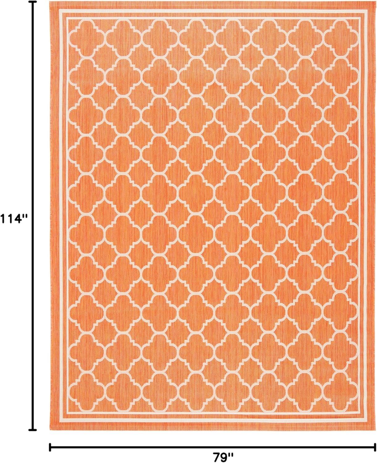 image:imageSAFAVIEH Courtyard Collection 8 x 11 NavyBeige CY6918 Trellis Indoor Outdoor Splashproof Easy Scrubbing Patio Backyard Mudroom Area RugTerracottaBone