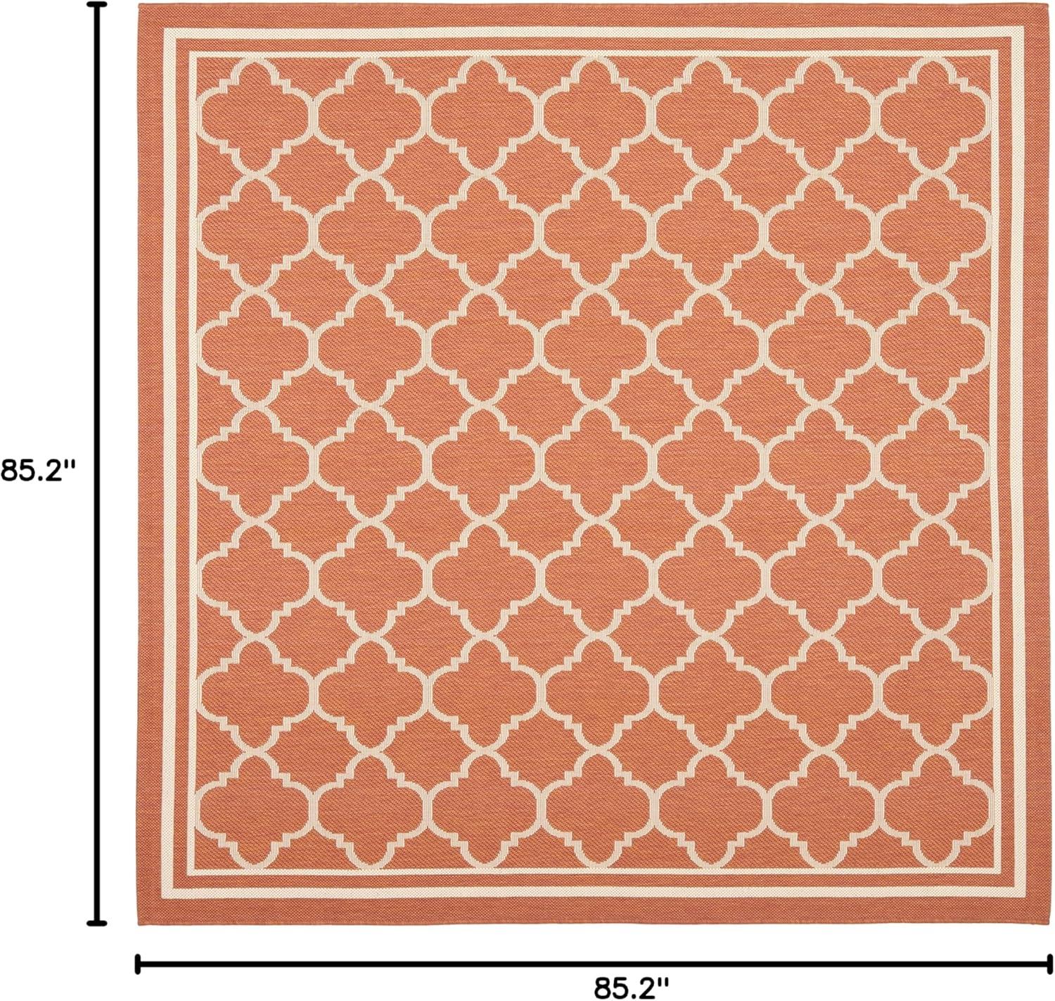 image:imageSAFAVIEH Courtyard Collection 8 x 11 NavyBeige CY6918 Trellis Indoor Outdoor Splashproof Easy Scrubbing Patio Backyard Mudroom Area RugTerracottaBone