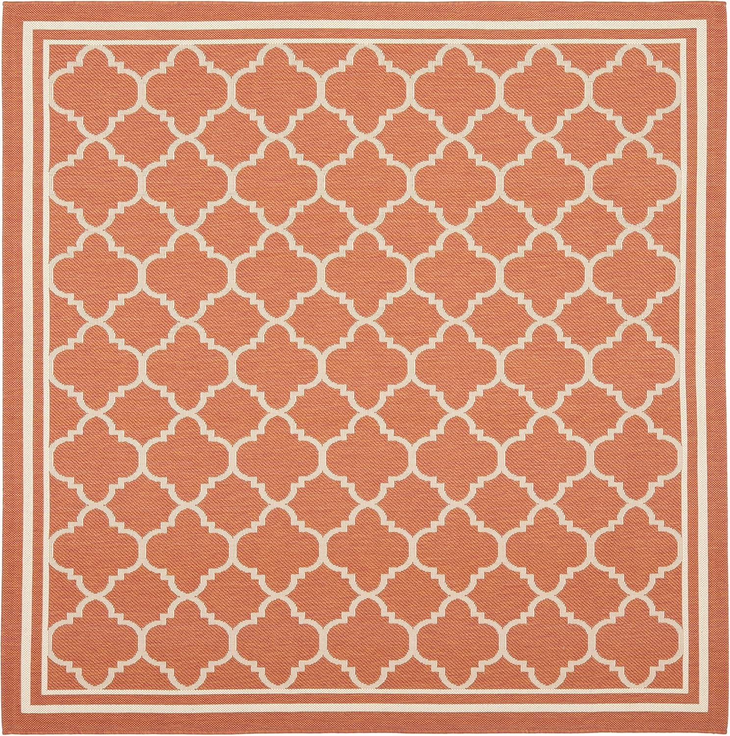 image:imageSAFAVIEH Courtyard Collection 8 x 11 NavyBeige CY6918 Trellis Indoor Outdoor Splashproof Easy Scrubbing Patio Backyard Mudroom Area RugTerracottaBone