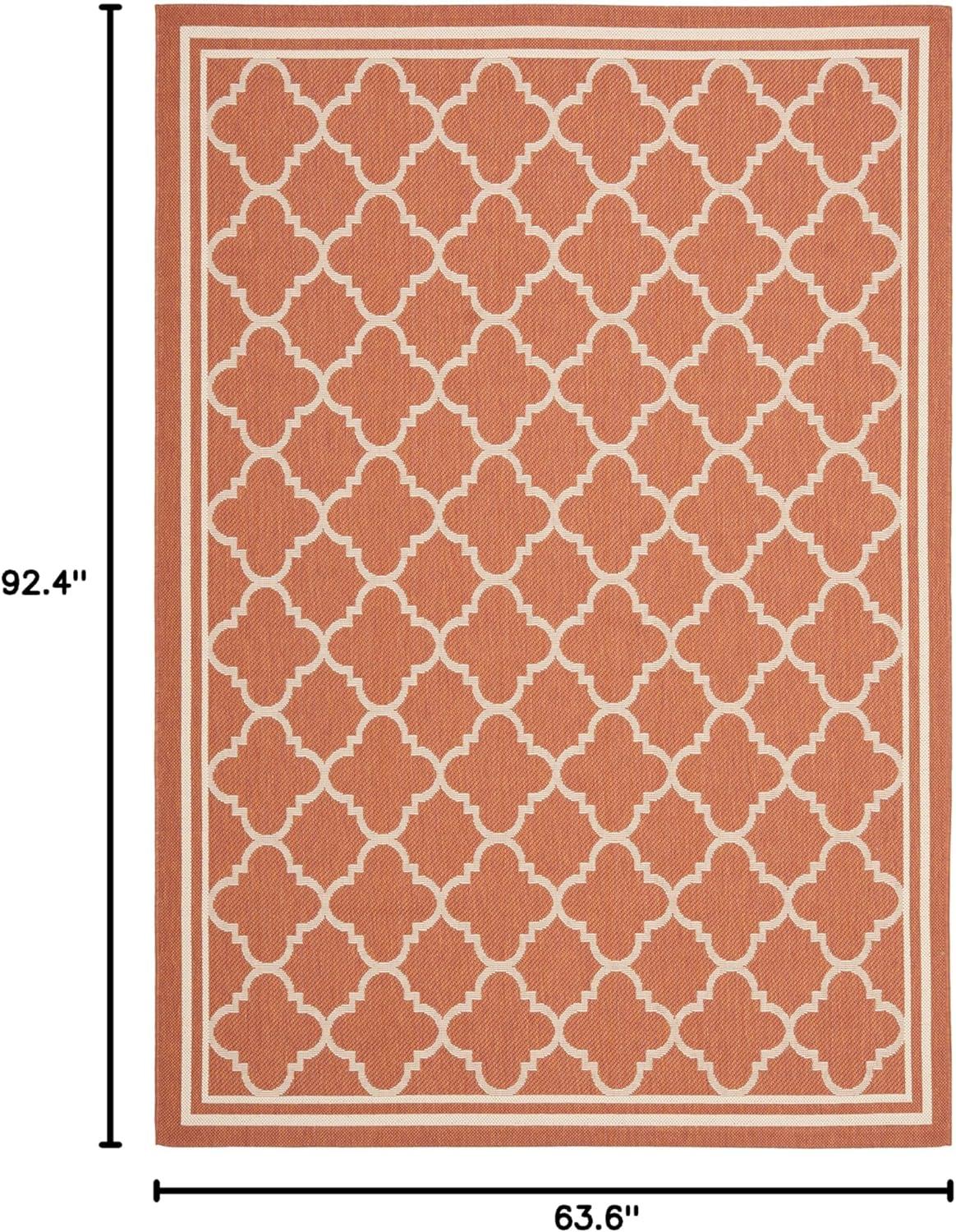 image:imageSAFAVIEH Courtyard Collection 8 x 11 NavyBeige CY6918 Trellis Indoor Outdoor Splashproof Easy Scrubbing Patio Backyard Mudroom Area RugTerracottaBone