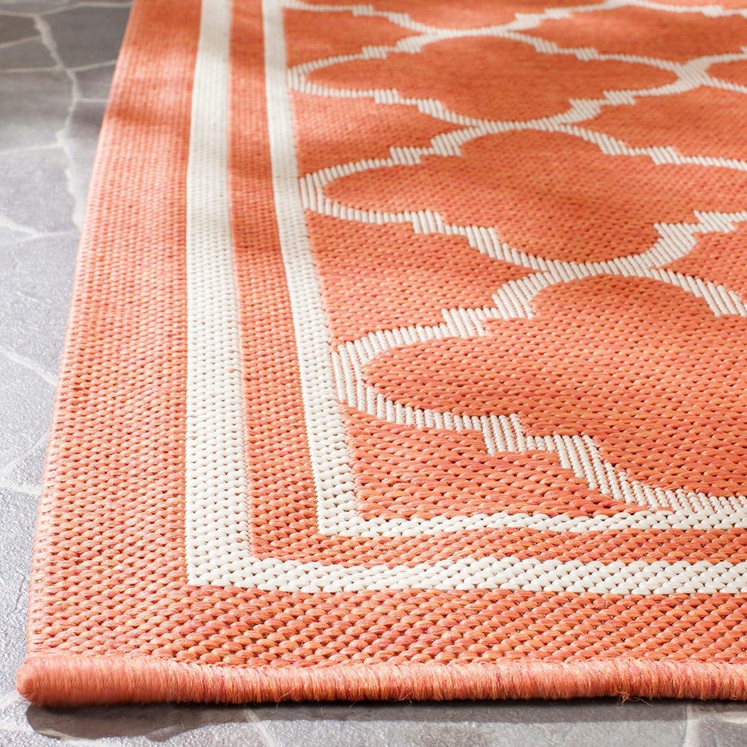 image:imageSAFAVIEH Courtyard Collection 8 x 11 NavyBeige CY6918 Trellis Indoor Outdoor Splashproof Easy Scrubbing Patio Backyard Mudroom Area RugTerracottaBone