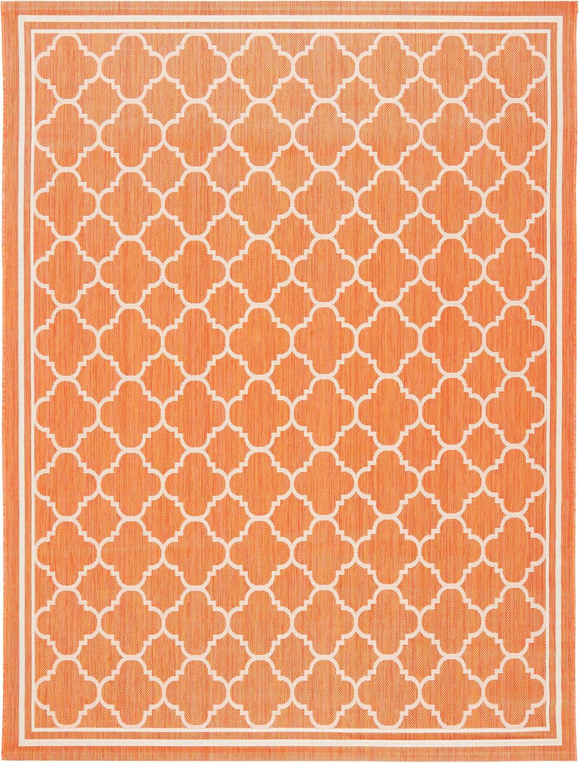 image:imageSAFAVIEH Courtyard Collection 8 x 11 NavyBeige CY6918 Trellis Indoor Outdoor Splashproof Easy Scrubbing Patio Backyard Mudroom Area RugTerracottaBone