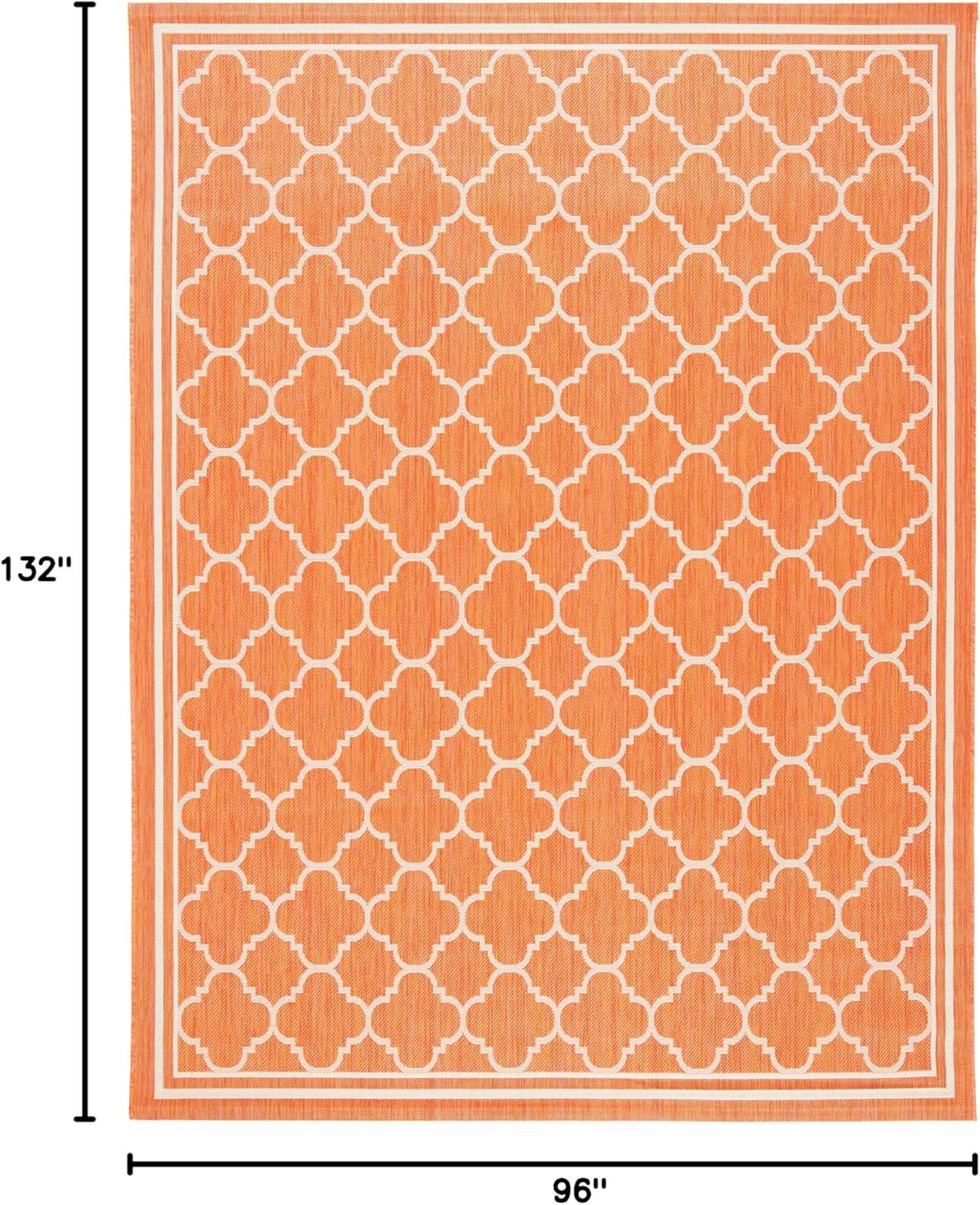 image:imageSAFAVIEH Courtyard Collection 8 x 11 NavyBeige CY6918 Trellis Indoor Outdoor Splashproof Easy Scrubbing Patio Backyard Mudroom Area RugTerracottaBone