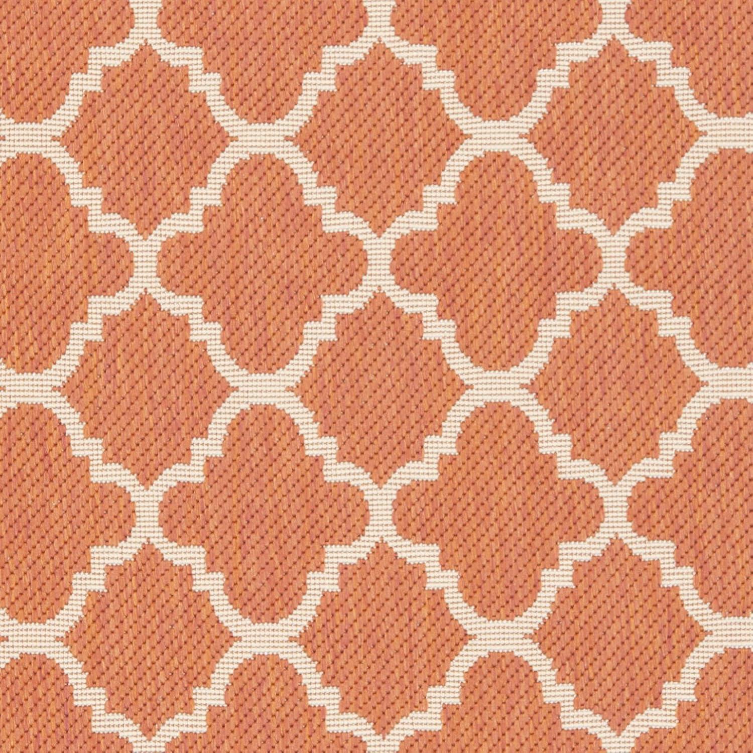 image:imageSAFAVIEH Courtyard Collection 8 x 11 NavyBeige CY6918 Trellis Indoor Outdoor Splashproof Easy Scrubbing Patio Backyard Mudroom Area RugTerracottaBone