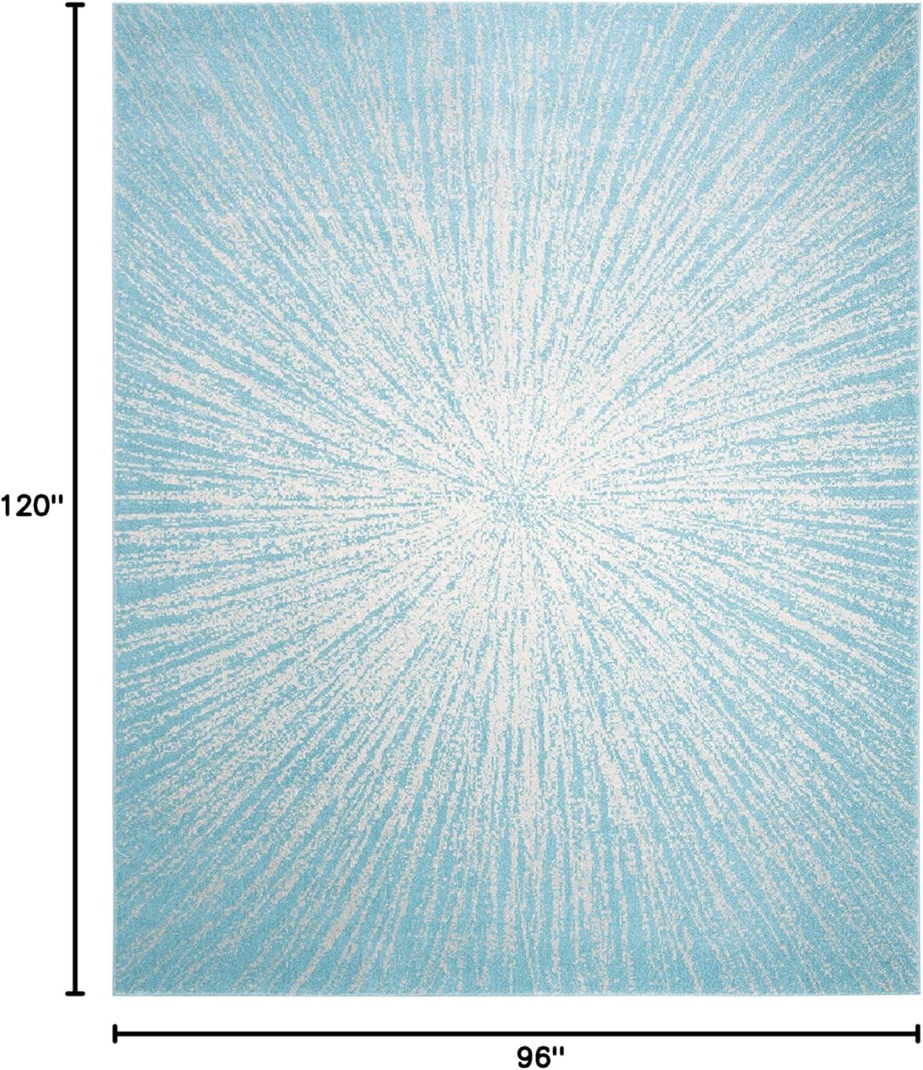 image:imageSAFAVIEH Evoke Collection 51 x 76 FuchsiaCream EVK228R Abstract Burst NonShedding Living Room Bedroom Area RugAquaIvory