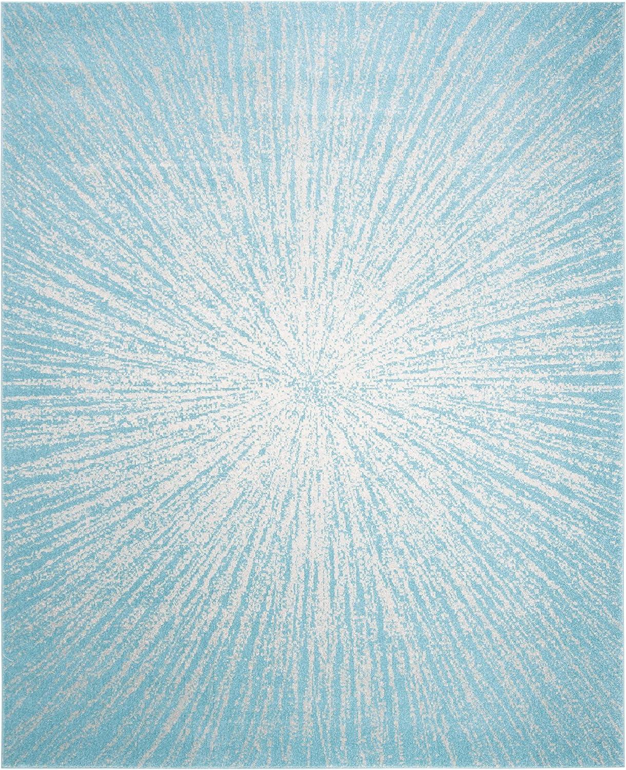 image:imageSAFAVIEH Evoke Collection 51 x 76 FuchsiaCream EVK228R Abstract Burst NonShedding Living Room Bedroom Area RugAquaIvory