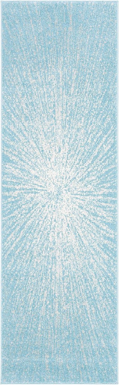 image:imageSAFAVIEH Evoke Collection 51 x 76 FuchsiaCream EVK228R Abstract Burst NonShedding Living Room Bedroom Area RugAquaIvory
