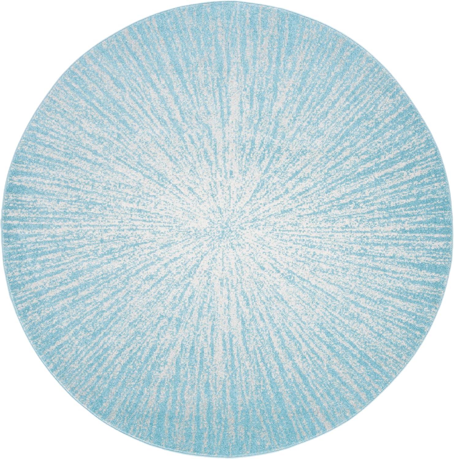 image:imageSAFAVIEH Evoke Collection 51 x 76 FuchsiaCream EVK228R Abstract Burst NonShedding Living Room Bedroom Area RugAquaIvory