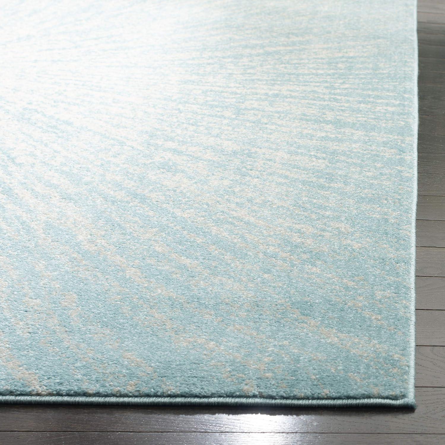 image:imageSAFAVIEH Evoke Collection 51 x 76 FuchsiaCream EVK228R Abstract Burst NonShedding Living Room Bedroom Area RugAquaIvory