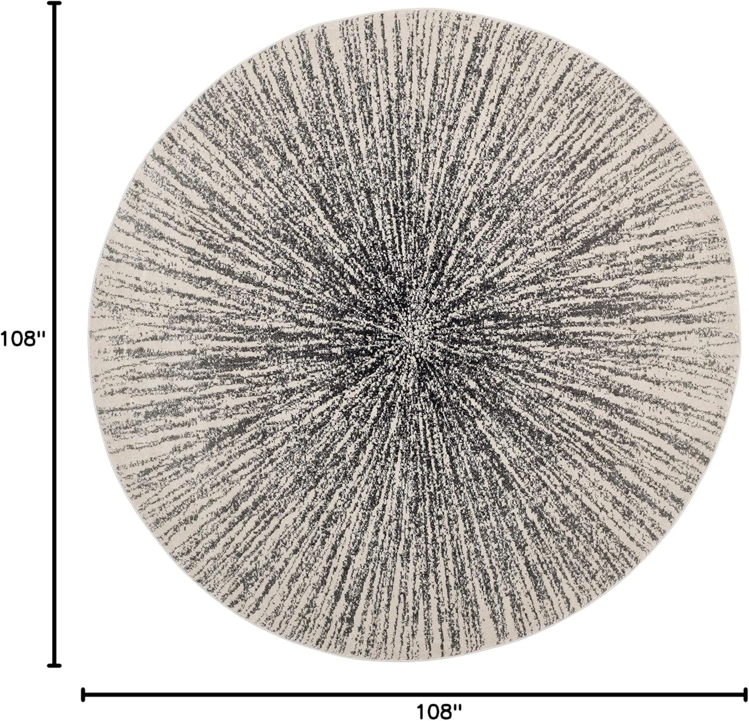 image:imageSAFAVIEH Evoke Collection 51 x 76 FuchsiaCream EVK228R Abstract Burst NonShedding Living Room Bedroom Area RugBlackIvory