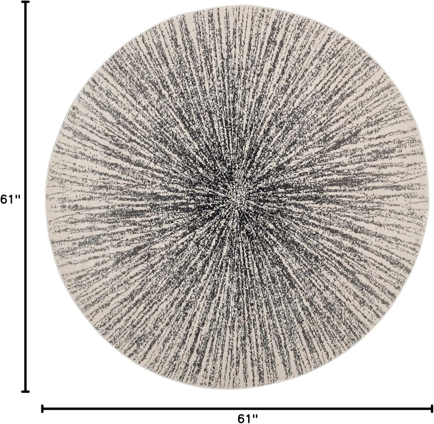 image:imageSAFAVIEH Evoke Collection 51 x 76 FuchsiaCream EVK228R Abstract Burst NonShedding Living Room Bedroom Area RugBlackIvory
