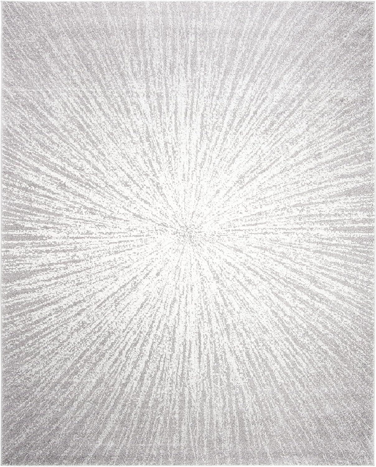 image:imageSAFAVIEH Evoke Collection 51 x 76 FuchsiaCream EVK228R Abstract Burst NonShedding Living Room Bedroom Area RugDark GreyIvory