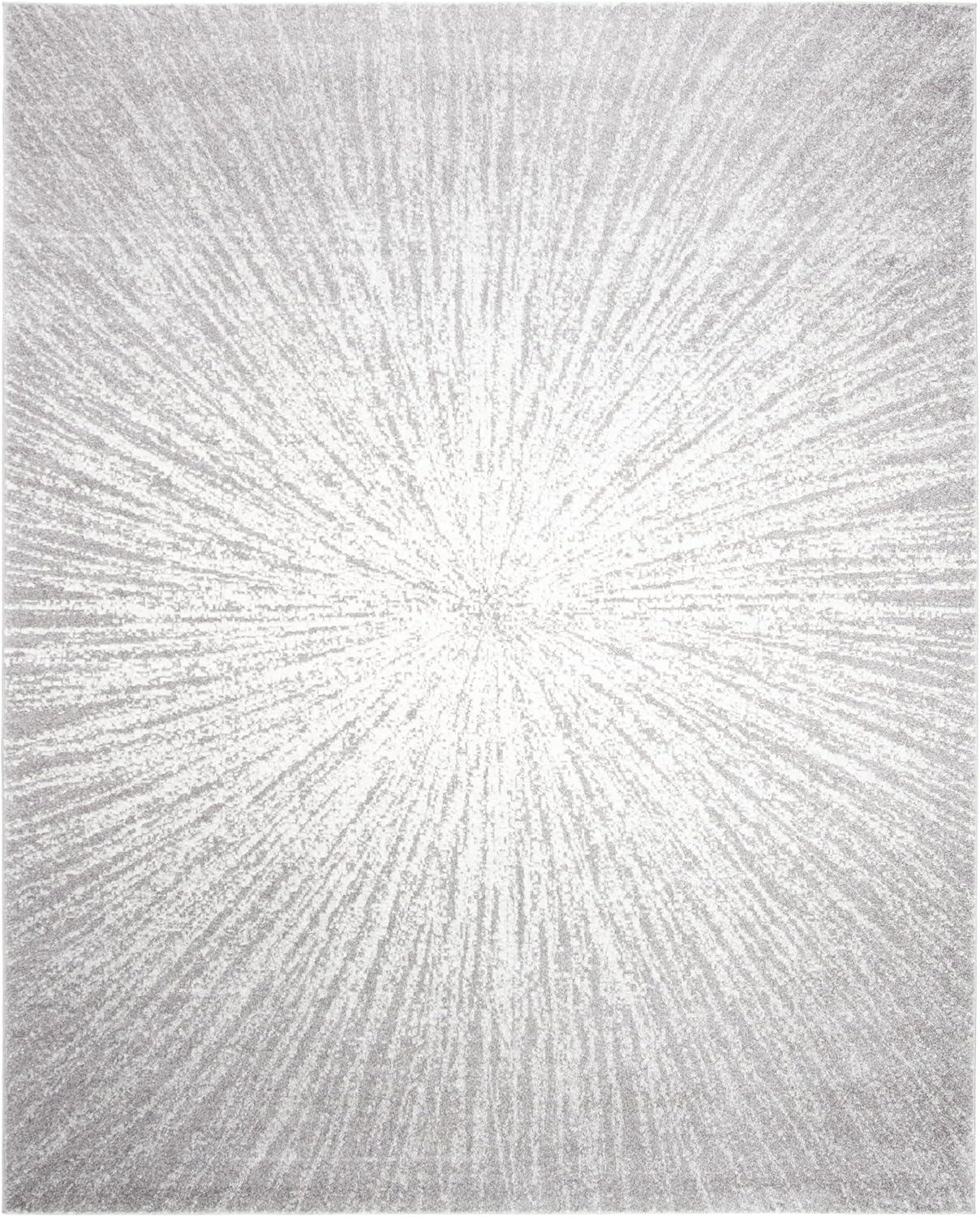 image:imageSAFAVIEH Evoke Collection 51 x 76 FuchsiaCream EVK228R Abstract Burst NonShedding Living Room Bedroom Area RugDark GreyIvory