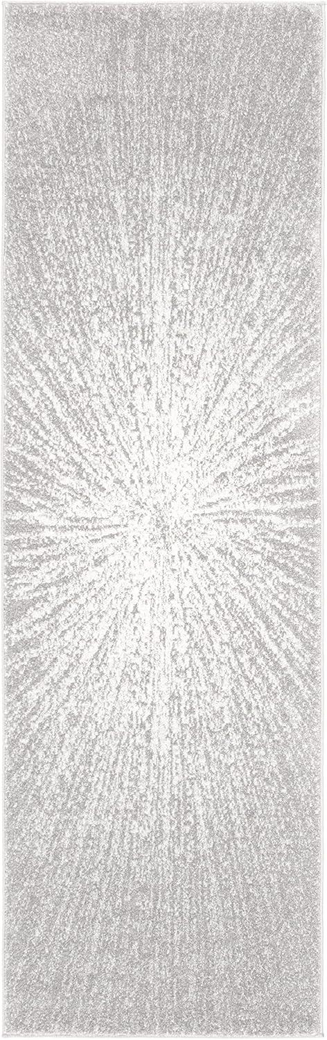 image:imageSAFAVIEH Evoke Collection 51 x 76 FuchsiaCream EVK228R Abstract Burst NonShedding Living Room Bedroom Area RugDark GreyIvory