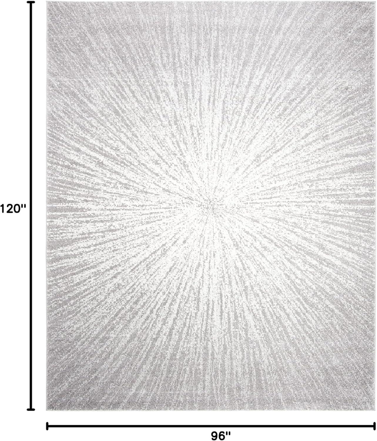 image:imageSAFAVIEH Evoke Collection 51 x 76 FuchsiaCream EVK228R Abstract Burst NonShedding Living Room Bedroom Area RugDark GreyIvory