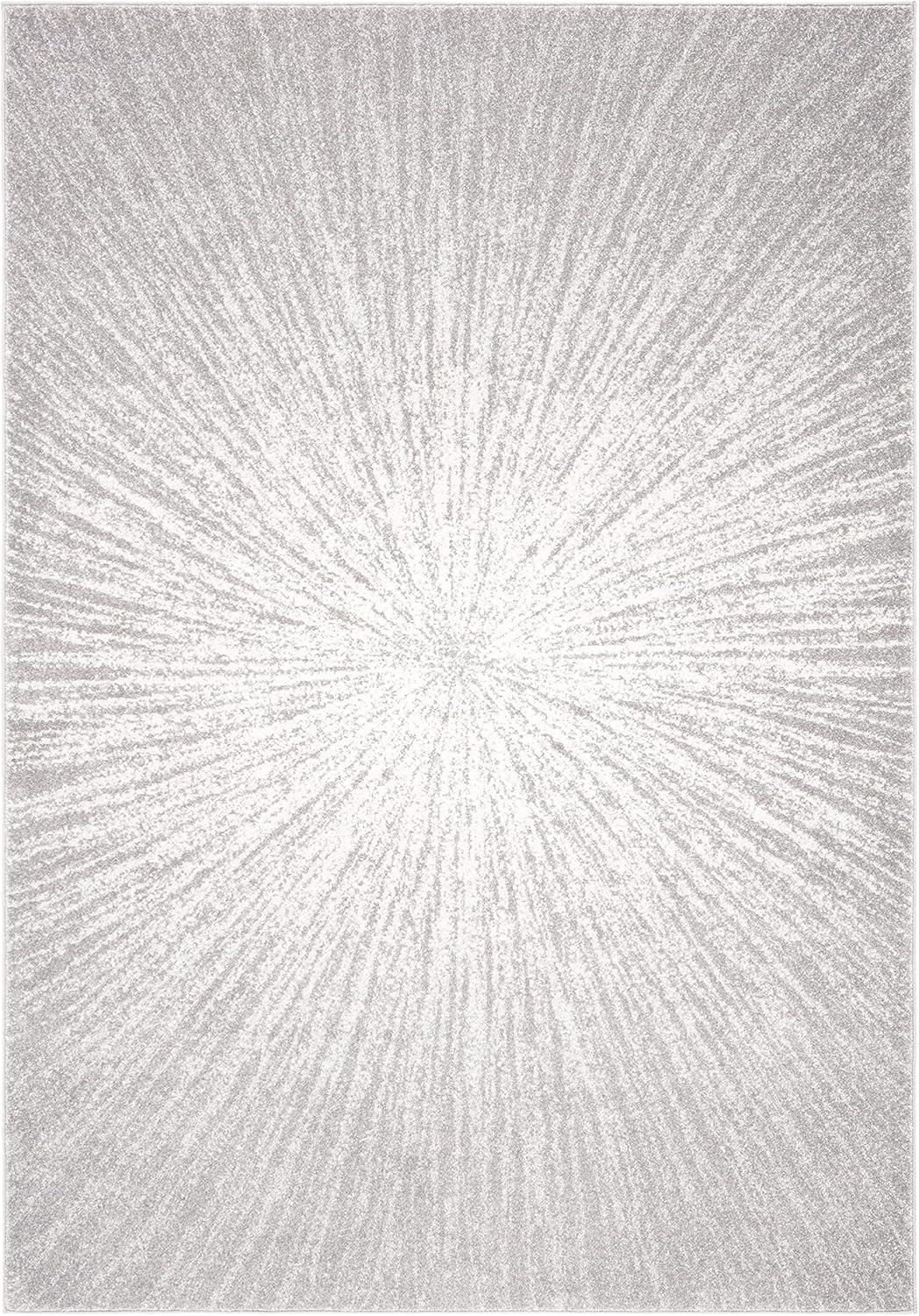 image:imageSAFAVIEH Evoke Collection 51 x 76 FuchsiaCream EVK228R Abstract Burst NonShedding Living Room Bedroom Area RugDark GreyIvory
