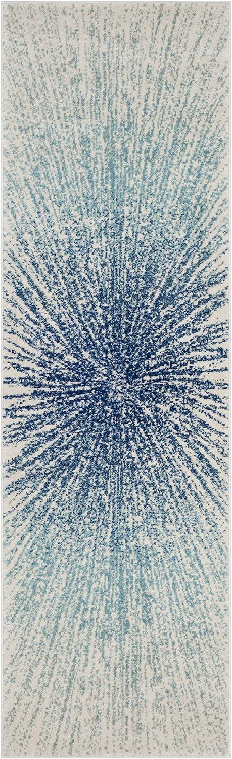image:imageSAFAVIEH Evoke Collection 51 x 76 FuchsiaCream EVK228R Abstract Burst NonShedding Living Room Bedroom Area RugRoyalIvory