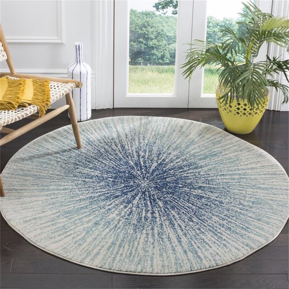 image:imageSAFAVIEH Evoke Collection 51 x 76 FuchsiaCream EVK228R Abstract Burst NonShedding Living Room Bedroom Area RugRoyalIvory