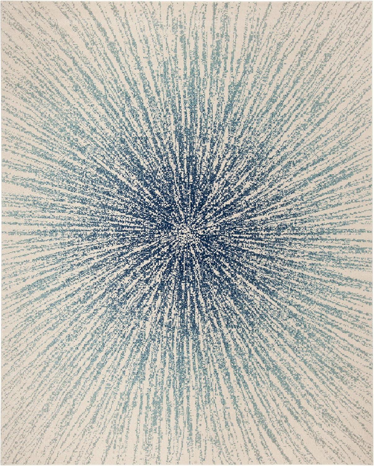 image:imageSAFAVIEH Evoke Collection 51 x 76 FuchsiaCream EVK228R Abstract Burst NonShedding Living Room Bedroom Area RugRoyalIvory