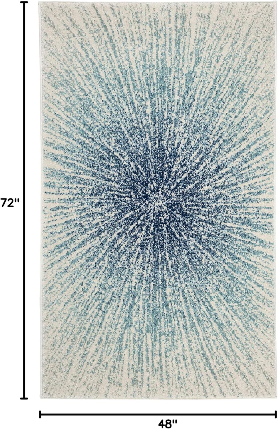 image:imageSAFAVIEH Evoke Collection 51 x 76 FuchsiaCream EVK228R Abstract Burst NonShedding Living Room Bedroom Area RugRoyalIvory
