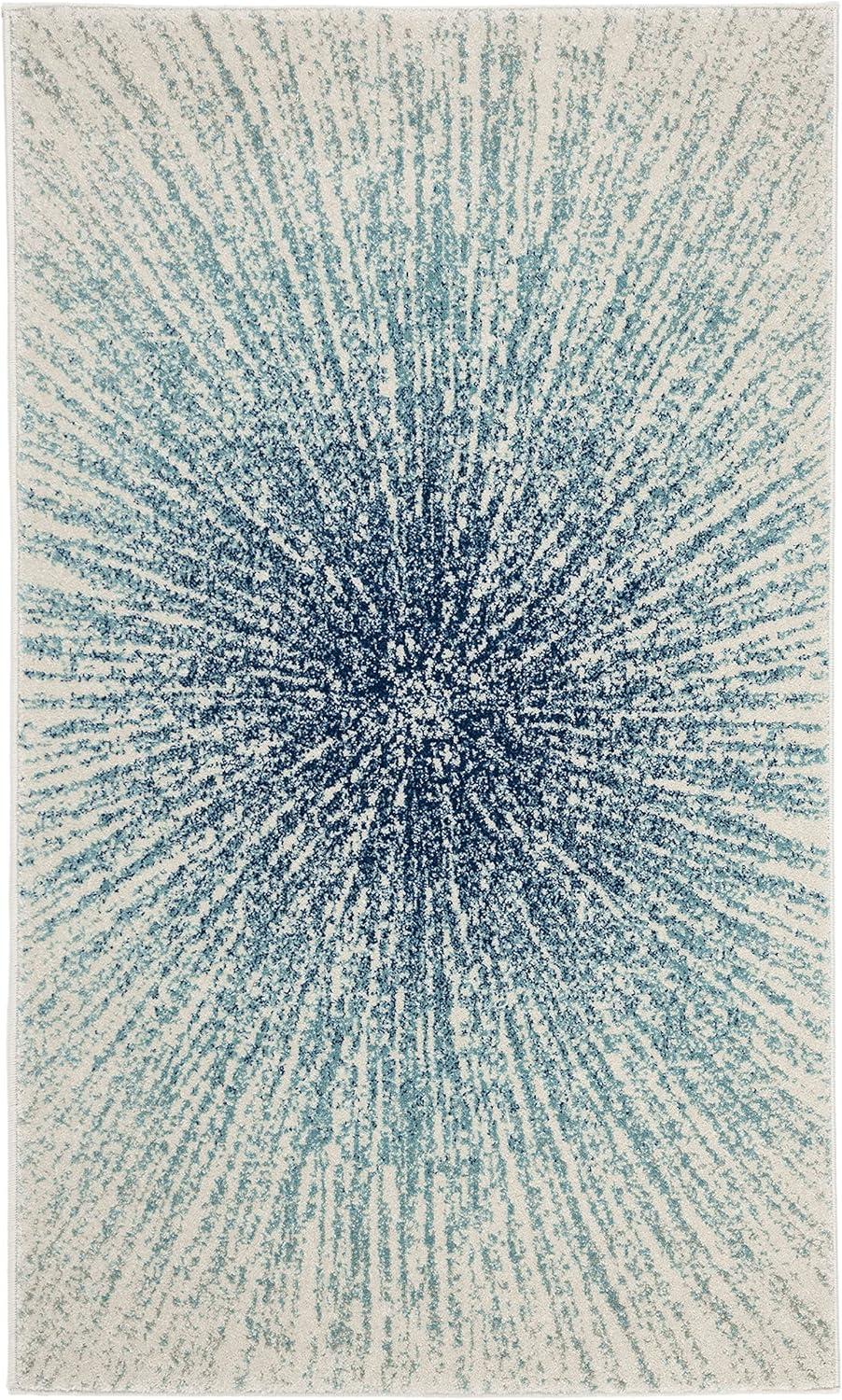 image:imageSAFAVIEH Evoke Collection 51 x 76 FuchsiaCream EVK228R Abstract Burst NonShedding Living Room Bedroom Area RugRoyalIvory