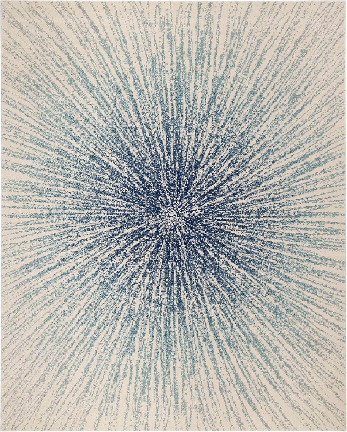 image:imageSAFAVIEH Evoke Collection 51 x 76 FuchsiaCream EVK228R Abstract Burst NonShedding Living Room Bedroom Area RugRoyalIvory