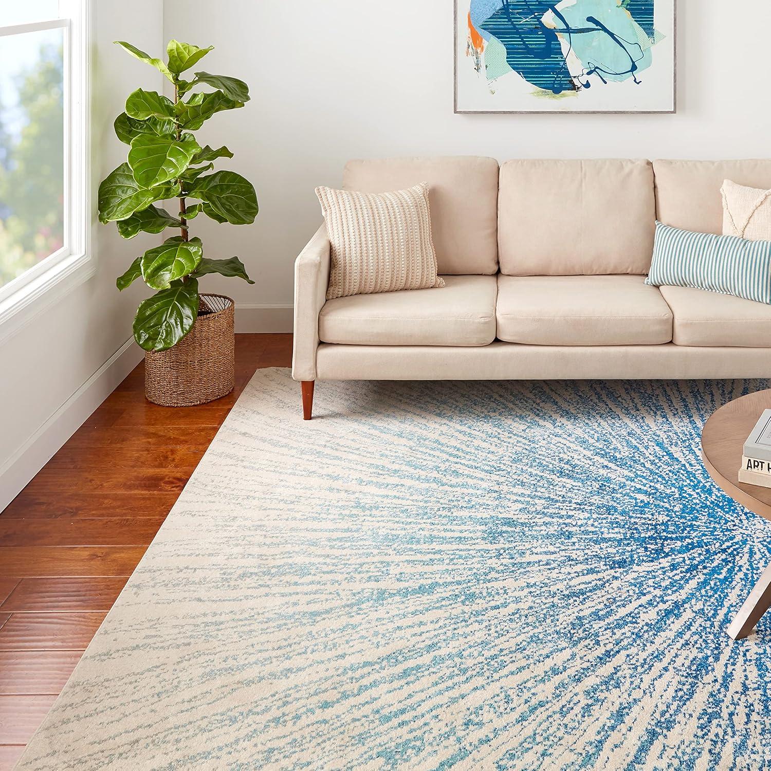 image:imageSAFAVIEH Evoke Collection 51 x 76 FuchsiaCream EVK228R Abstract Burst NonShedding Living Room Bedroom Area RugRoyalIvory