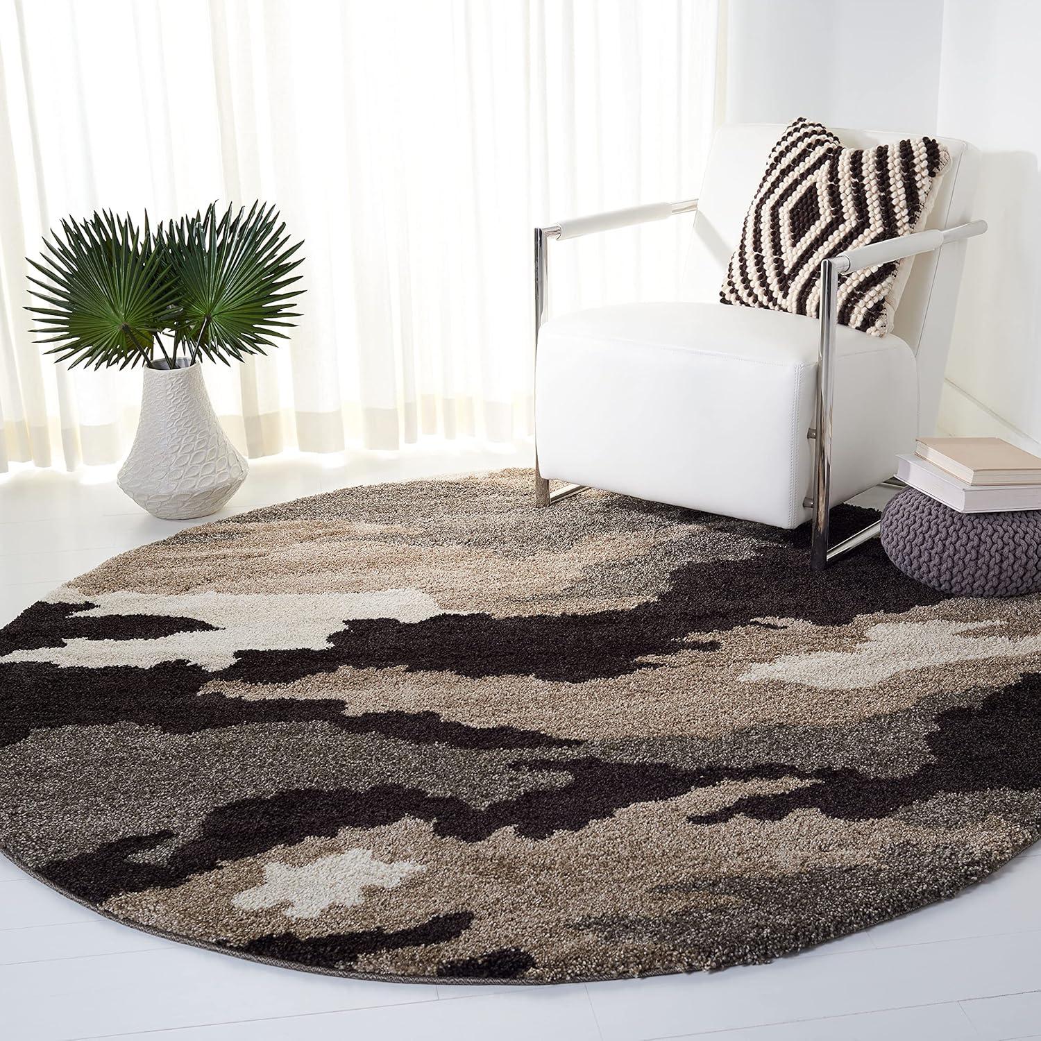 image:imageSAFAVIEH Florida Shag Collection Area Rug 53 x 76 Beige amp Multi Camouflage Design NonShedding amp Easy Care 12inch Thick Ideal for High Traffic Areas in Living Room Bedroom SG4531391BeigeMulti