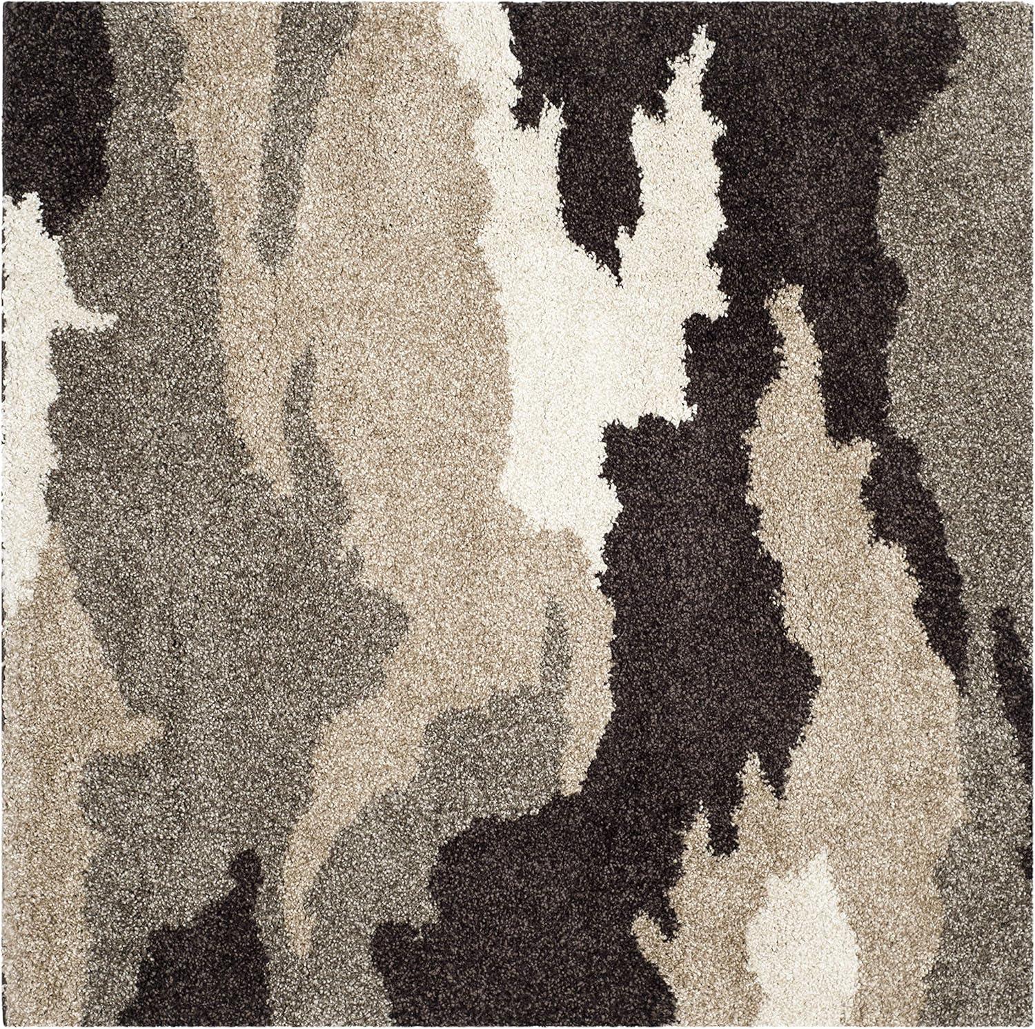 image:imageSAFAVIEH Florida Shag Collection Area Rug 53 x 76 Beige amp Multi Camouflage Design NonShedding amp Easy Care 12inch Thick Ideal for High Traffic Areas in Living Room Bedroom SG4531391BeigeMulti