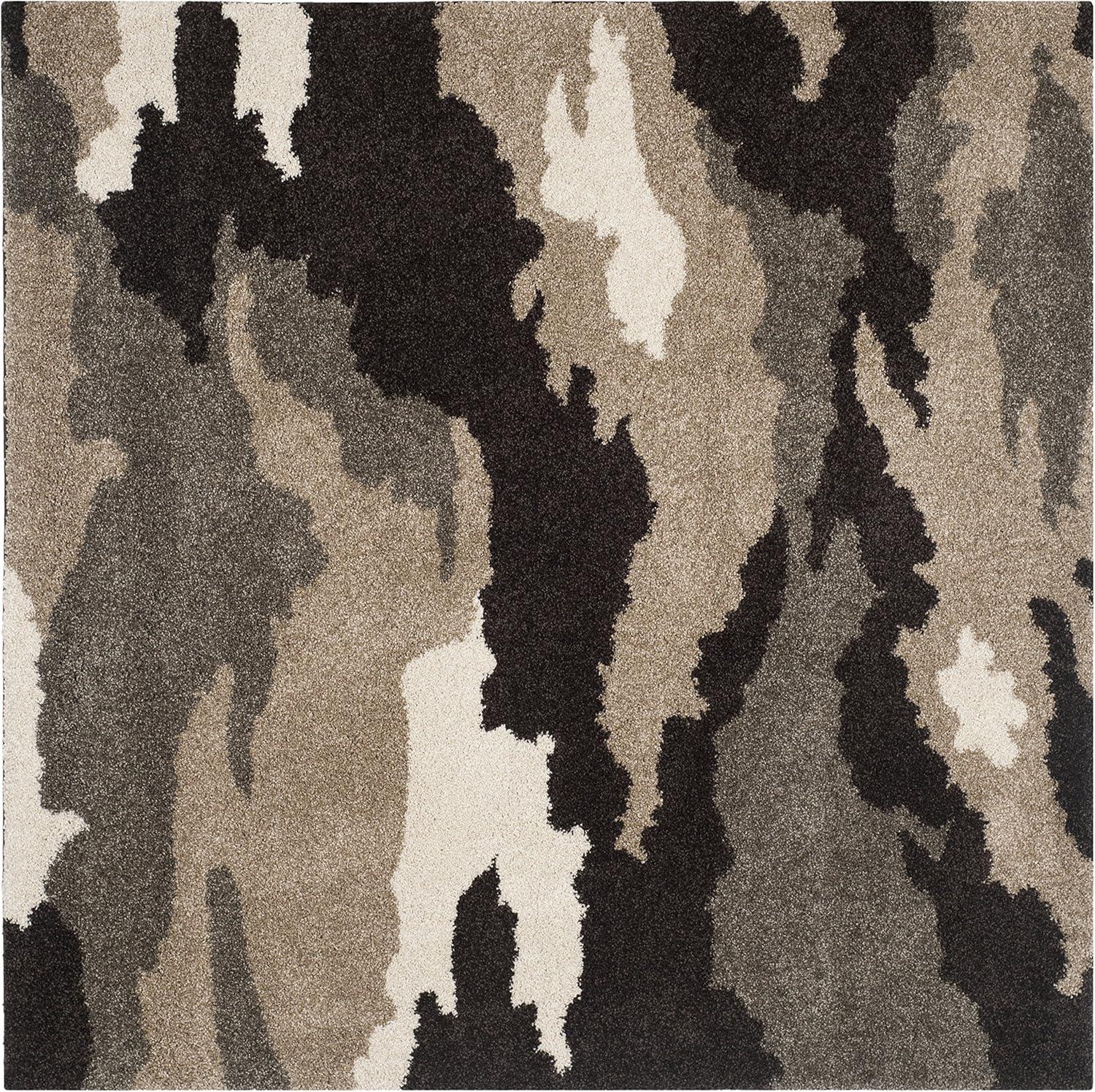 image:imageSAFAVIEH Florida Shag Collection Area Rug 53 x 76 Beige amp Multi Camouflage Design NonShedding amp Easy Care 12inch Thick Ideal for High Traffic Areas in Living Room Bedroom SG4531391BeigeMulti