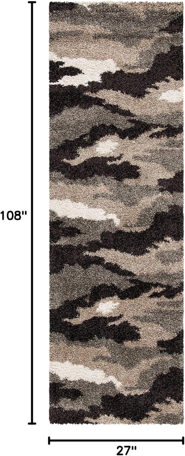 image:imageSAFAVIEH Florida Shag Collection Area Rug 53 x 76 Beige amp Multi Camouflage Design NonShedding amp Easy Care 12inch Thick Ideal for High Traffic Areas in Living Room Bedroom SG4531391BeigeMulti