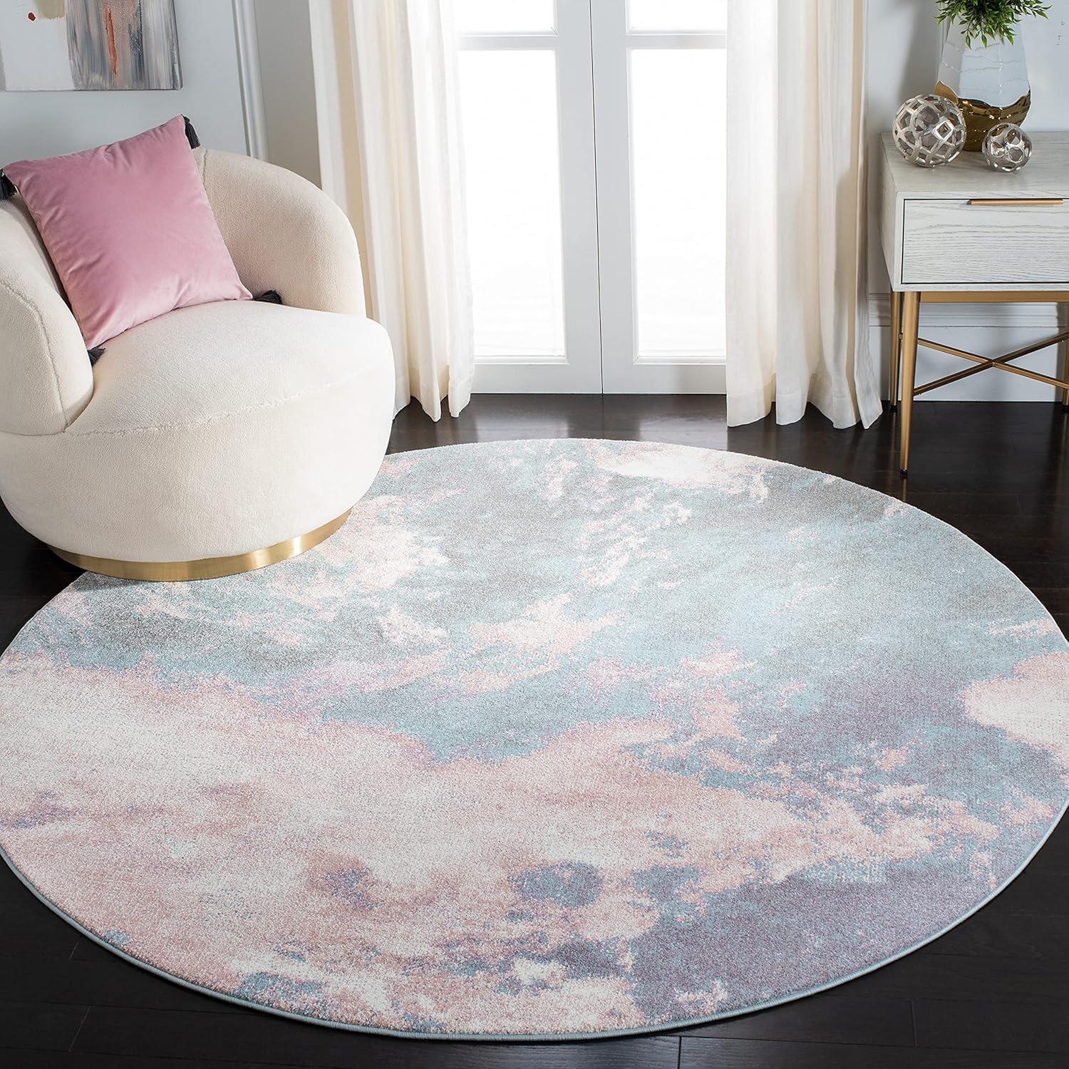 image:imageSAFAVIEH Glacier Collection Accent Rug 4 x 6 Blue amp Multi Modern Abstract Design NonShedding amp Easy Care Ideal for High Traffic Areas in Entryway Living Room Bedroom GLA123BPinkBlue