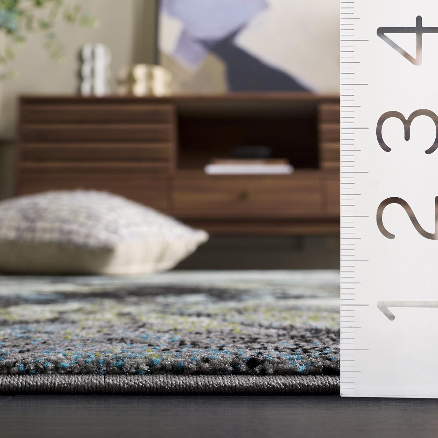 image:imageSAFAVIEH Glacier Collection Accent Rug 4 x 6 Blue amp Multi Modern Abstract Design NonShedding amp Easy Care Ideal for High Traffic Areas in Entryway Living Room Bedroom GLA123BBlueMulti
