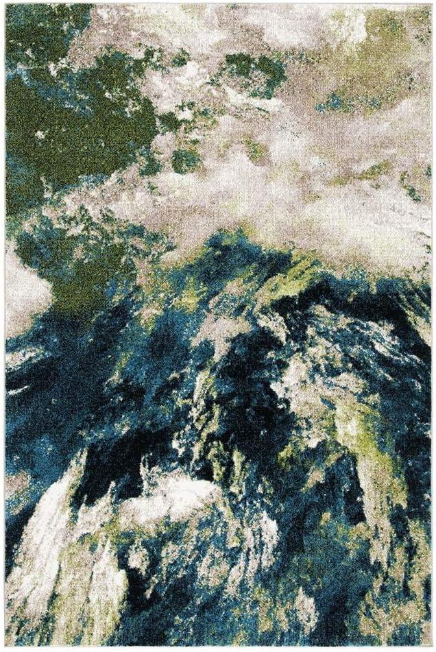image:imageSAFAVIEH Glacier Collection Accent Rug 4 x 6 Blue amp Multi Modern Abstract Design NonShedding amp Easy Care Ideal for High Traffic Areas in Entryway Living Room Bedroom GLA123BNavyGreen
